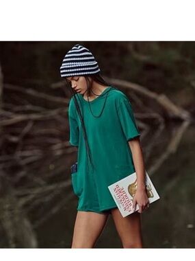 FP MOVEMENT Hot Shot Tee Romper Heritage Green SZ M